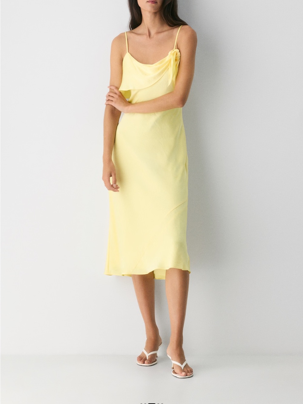 Aritzia Wilfred Yellow Slip Dress | Medium